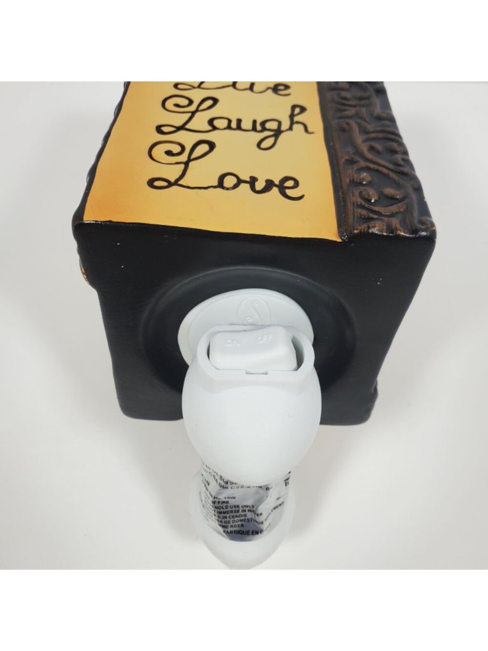 Scentsy Live Laugh Love Plug-In Wax Warmer Ceramic Beige Bronze Brown Tan - Picture 14 of 14